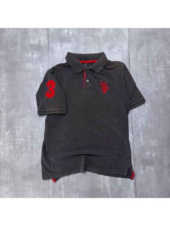 U.S. Polo Assn. Tops - Y2K Grey U.S. Polo Assn Grunge Skater Big Pony Polo Shirt